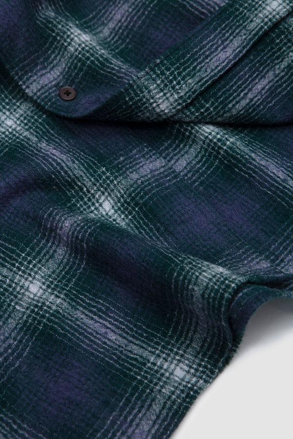 Sportivo Store Airy Wool Check Shirt Forest Green/Navy