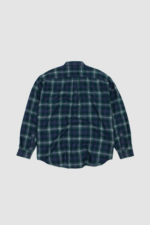 Sportivo Store Airy Wool Check Shirt Forest Green/Navy
