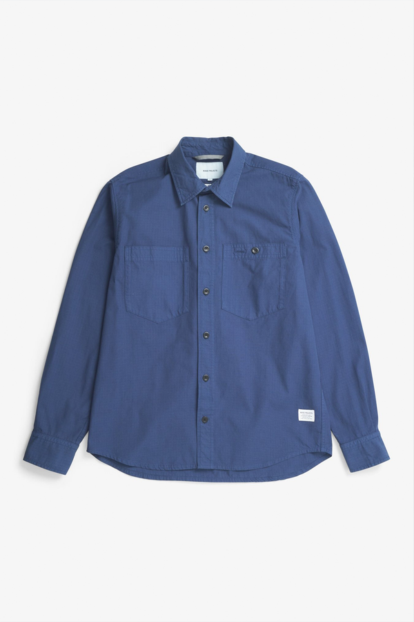 sportivo store Algot Cotton Ripstop Relaxed Shirt Workwear Blue