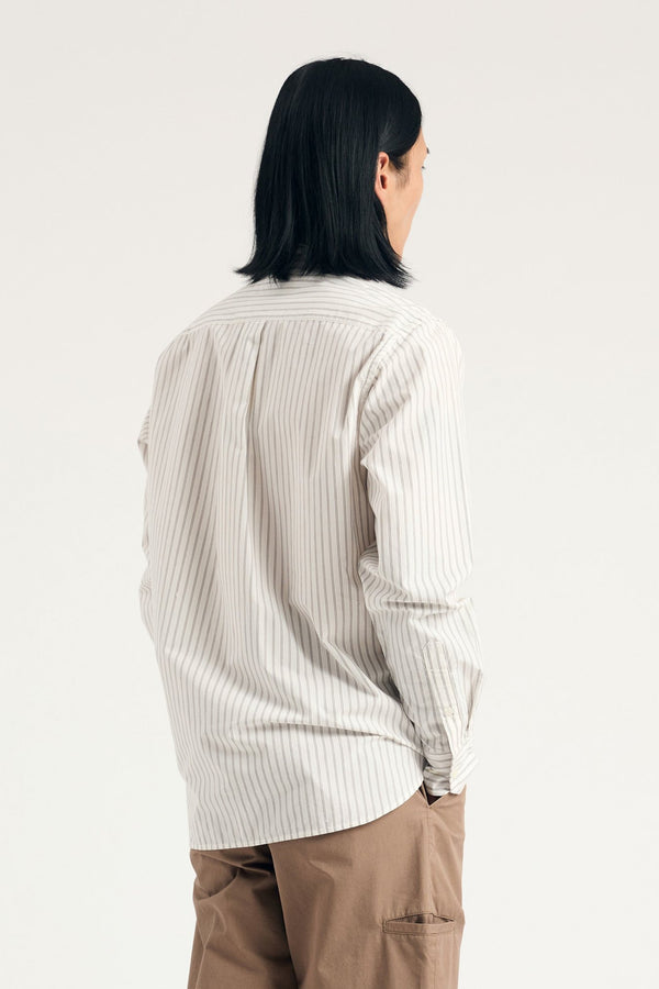 Sportivo Store Algot Poplin Stripe Shirt Ecru Stripe