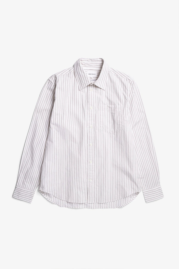 Sportivo Store Algot Poplin Stripe Shirt Ecru Stripe