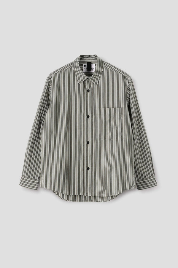 Sportivo Store Basic Shirt Two Tone Cotton Stripe Forest/ Grey/ Off White