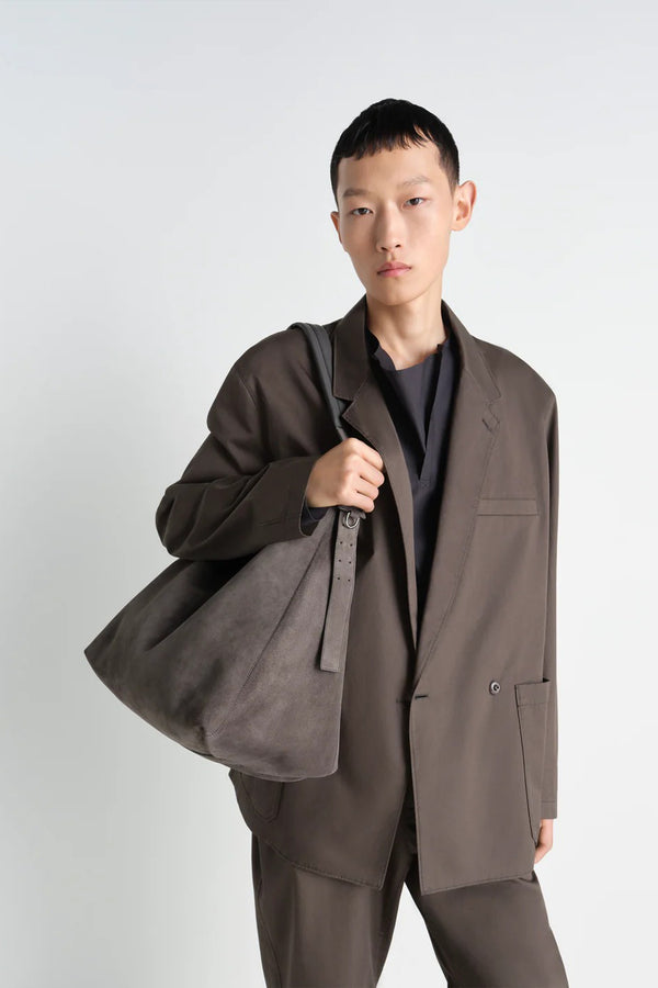 Sportivo Store Belted Hobo Bag In Suede Leather Mink