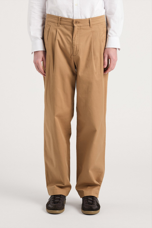 Sportivo Store Benn Relaxed Twill Pleated Trouser Utility Khaki