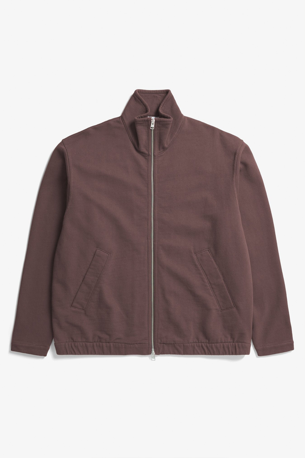 sportivo store Bjorn Relaxed Organic Loopback Track Jacket Mahogany