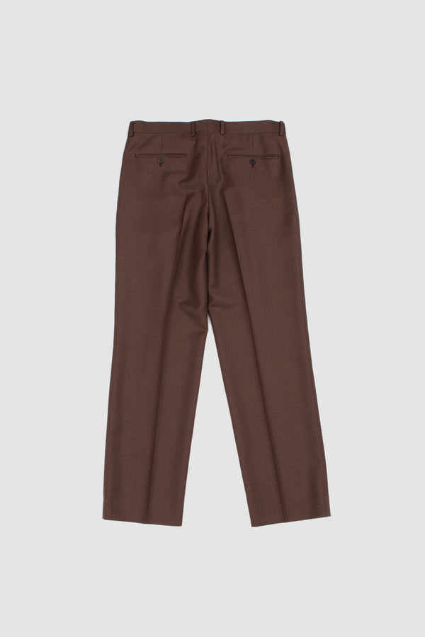 Sportivo Store Bluefaced Wool 2Tuck Slacks Brown/Red Stripes