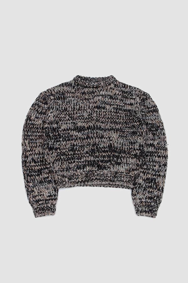 sportivo store Boxy Crew Neck Sweater Black/ White/ Brown
