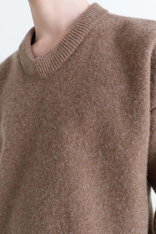 Sportivo Store Boxy V Neck Sweater Hazelnut Melange