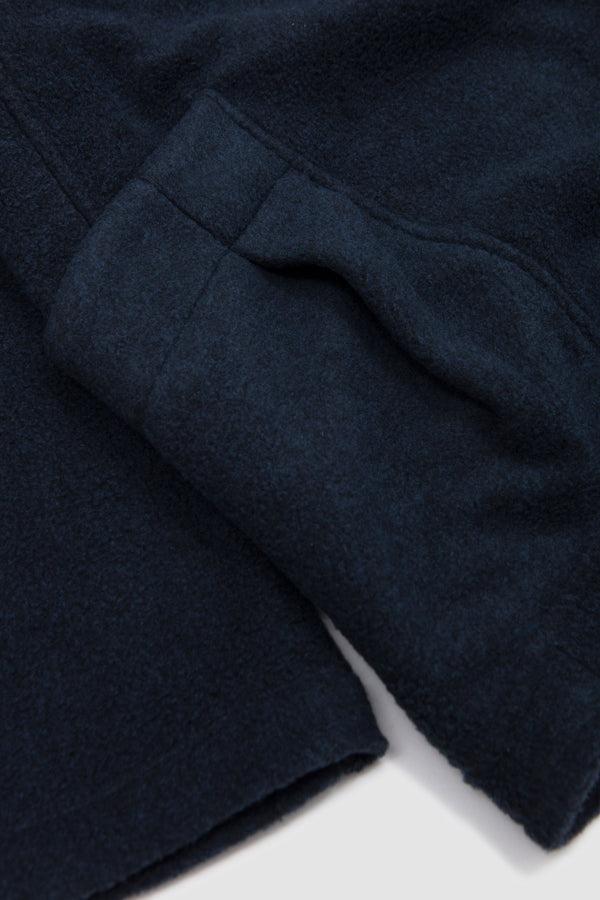Sportivo Store Button Flacked Mixed Fleece Smock Shirt Navy
