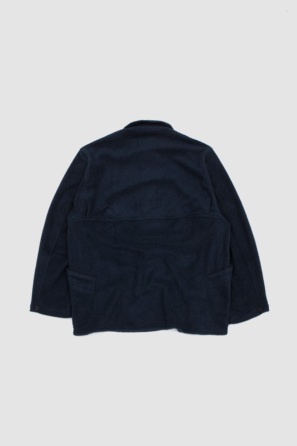 Sportivo Store Button Flacked Mixed Fleece Smock Shirt Navy