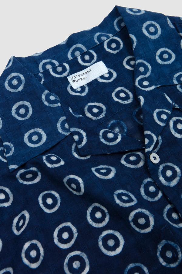 Sportivo Store Camper Shirt Block Print Circles Indigo