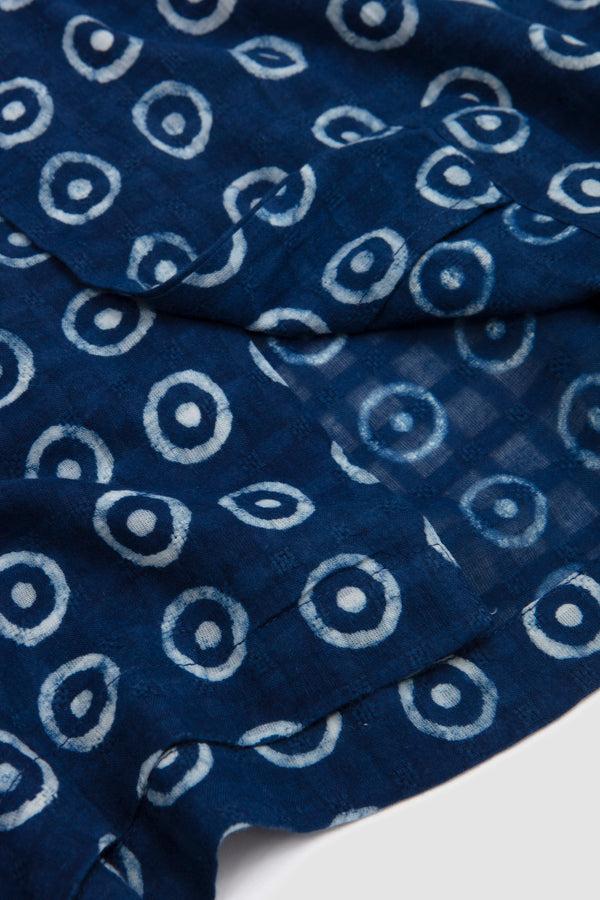 Sportivo Store Camper Shirt Block Print Circles Indigo