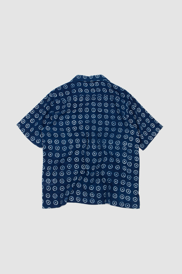 Sportivo Store Camper Shirt Block Print Circles Indigo
