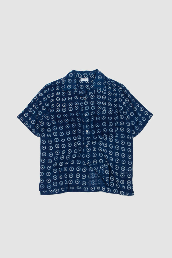 sportivo store Camper Shirt Block Print Circles Indigo