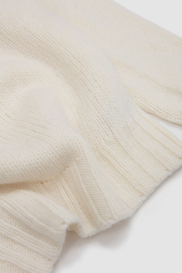 Sportivo Store Chunky Yoke Crew Neck Sweater Snow White/ Navy