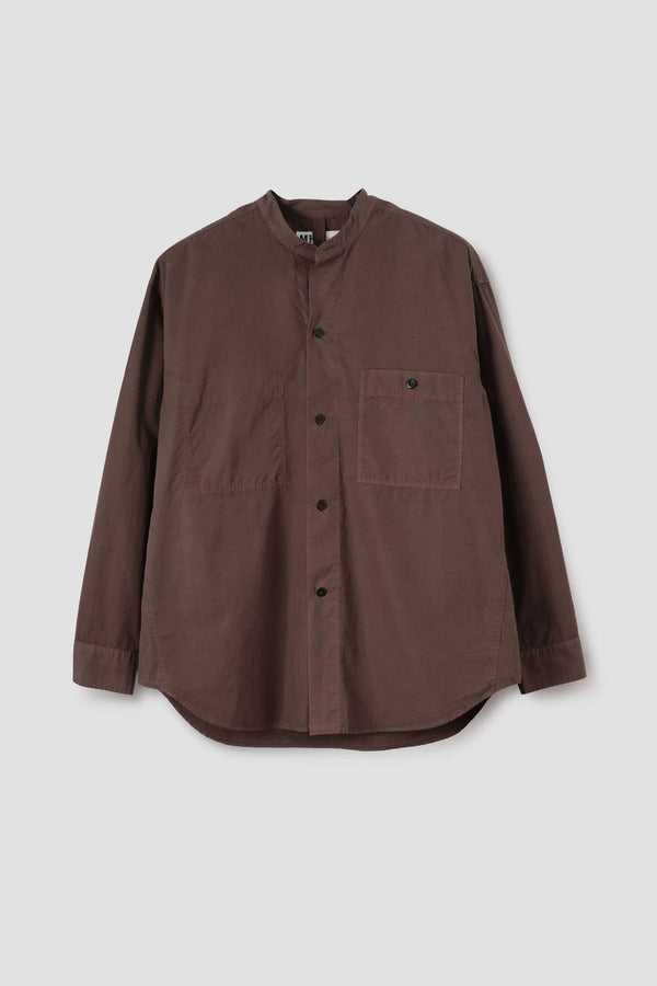 Sportivo Store Collarless Shirt Compact Cotton Poplin Grape