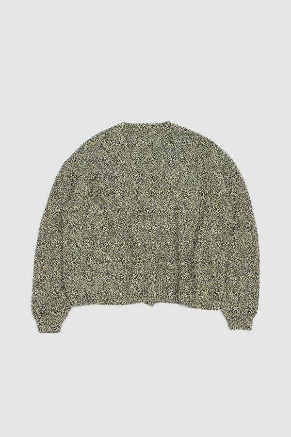 Sportivo Store Cotton Cashmere Cord Knit Cardigan Lime/ Navy