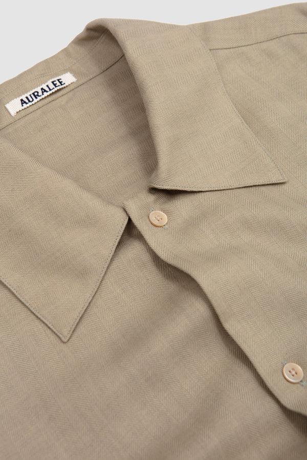 Sportivo Store Cotton-Cashmere Herringbone Shirt Light Khaki