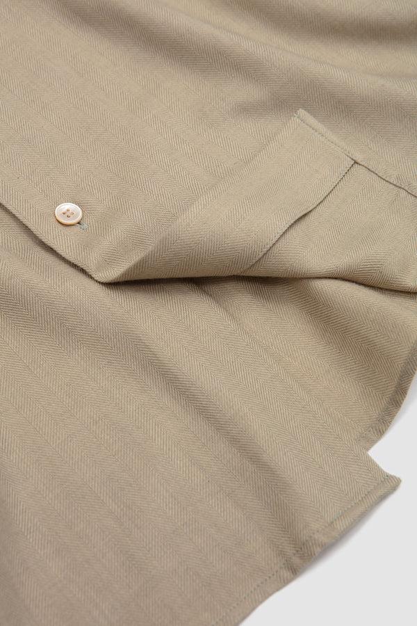 Sportivo Store Cotton-Cashmere Herringbone Shirt Light Khaki