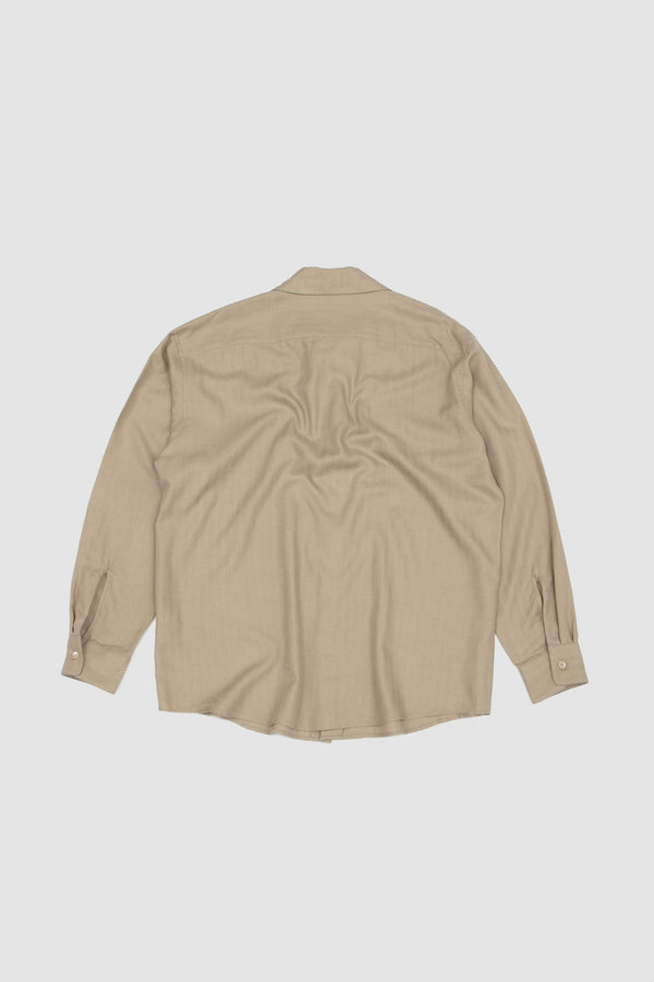 Sportivo Store Cotton-Cashmere Herringbone Shirt Light Khaki