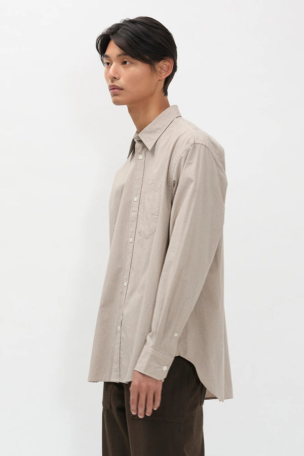 Sportivo Store Espevik Oversize Micro Poplin Check Shirt Oatmeal