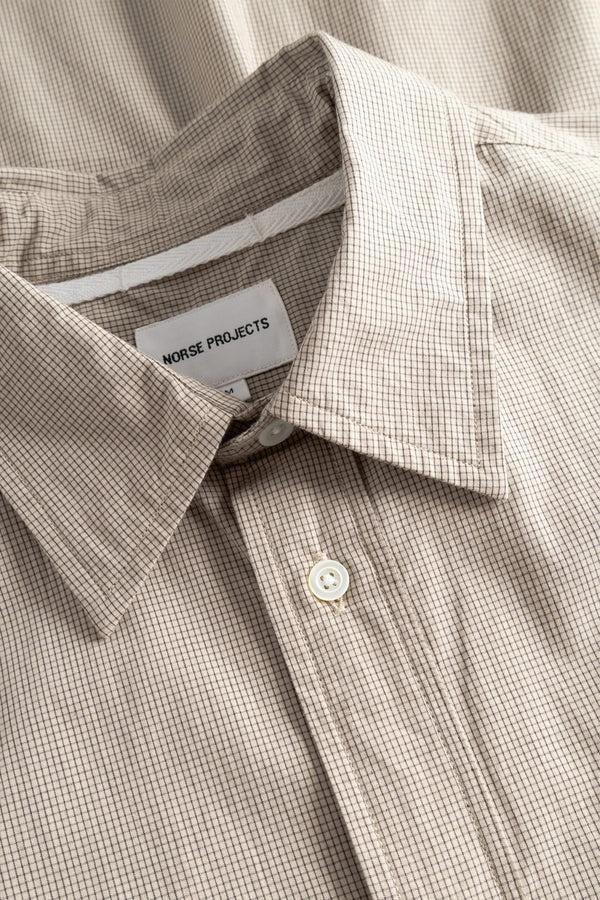 Sportivo Store Espevik Oversize Micro Poplin Check Shirt Oatmeal