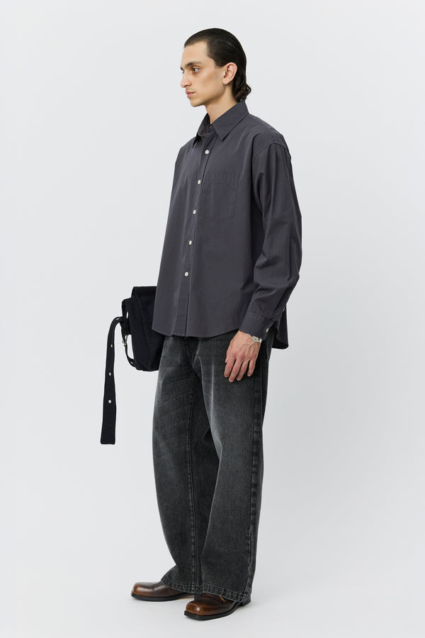 Sportivo Store Executive Shirt Mushroom Micro Check Poplin