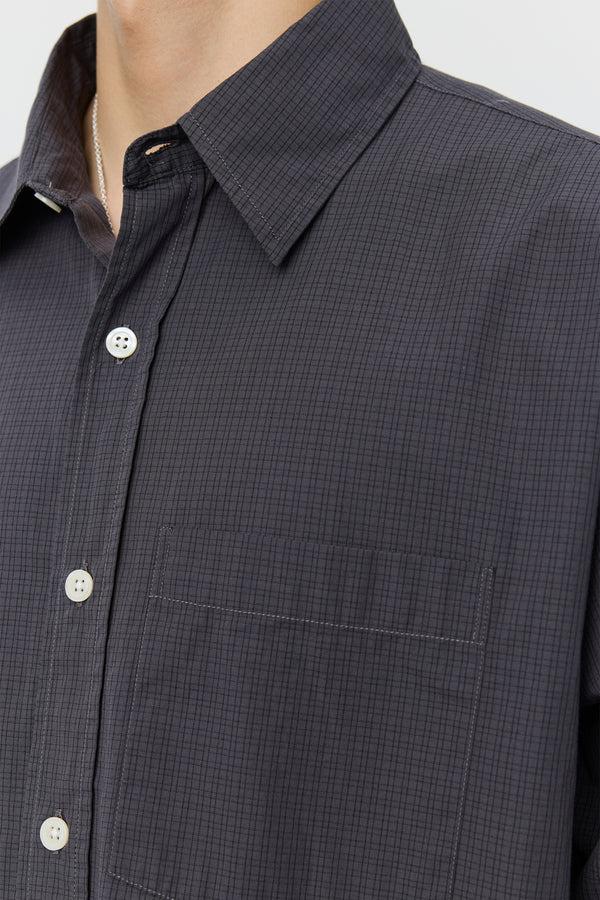 Sportivo Store Executive Shirt Mushroom Micro Check Poplin