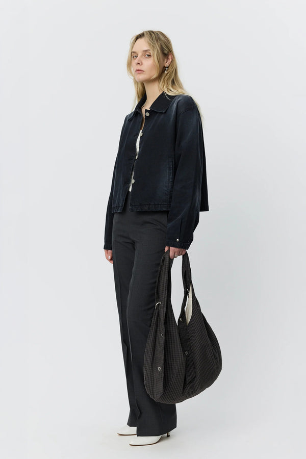 Sportivo Store Eyelet Shoulder Bag Dark Linen Check