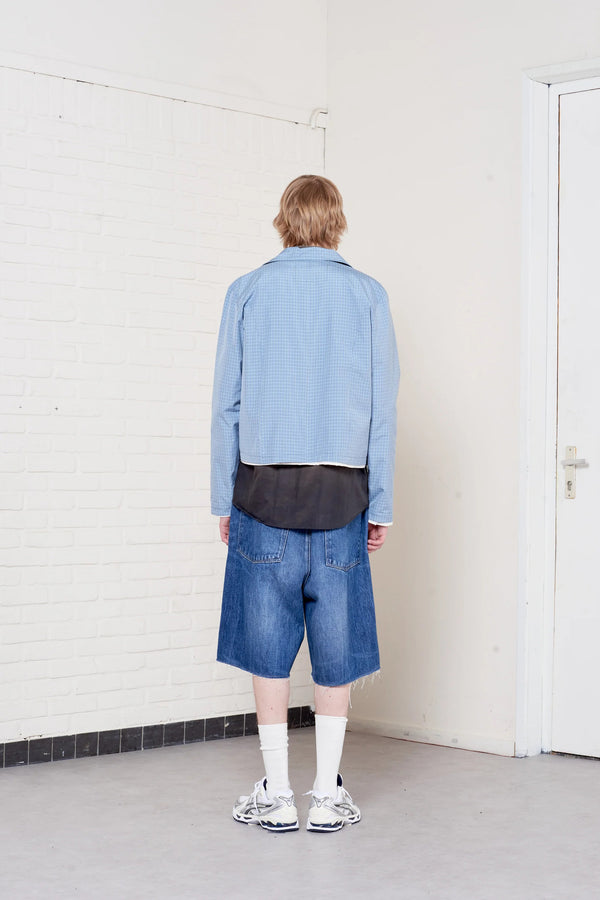 Sportivo Store Fitted Zip Jacket Blue/ Grey/ White Check