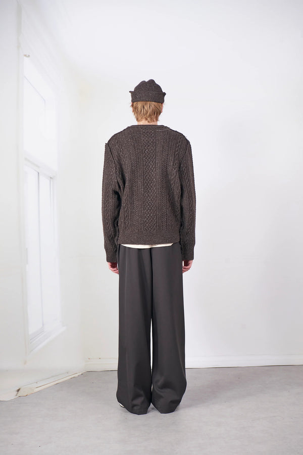 Sportivo Store Frankenstein Cable Knit Natural Brown Glitter