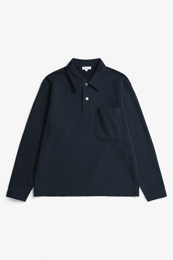 Sportivo Store Fraser Relaxed Organic Loopback LS Polo Dark Navy