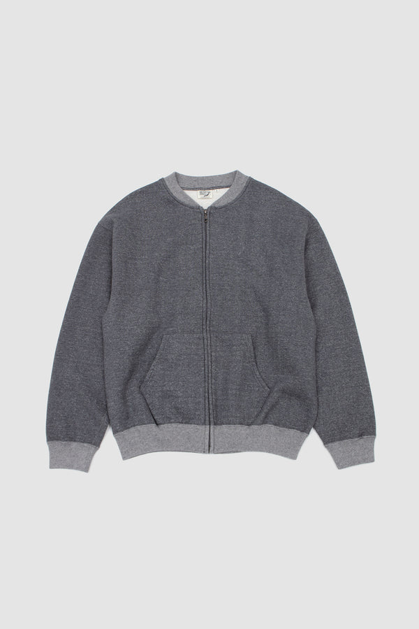 sportivo store Front Zip Densely Knit Sweatshirt Charcoal Gray