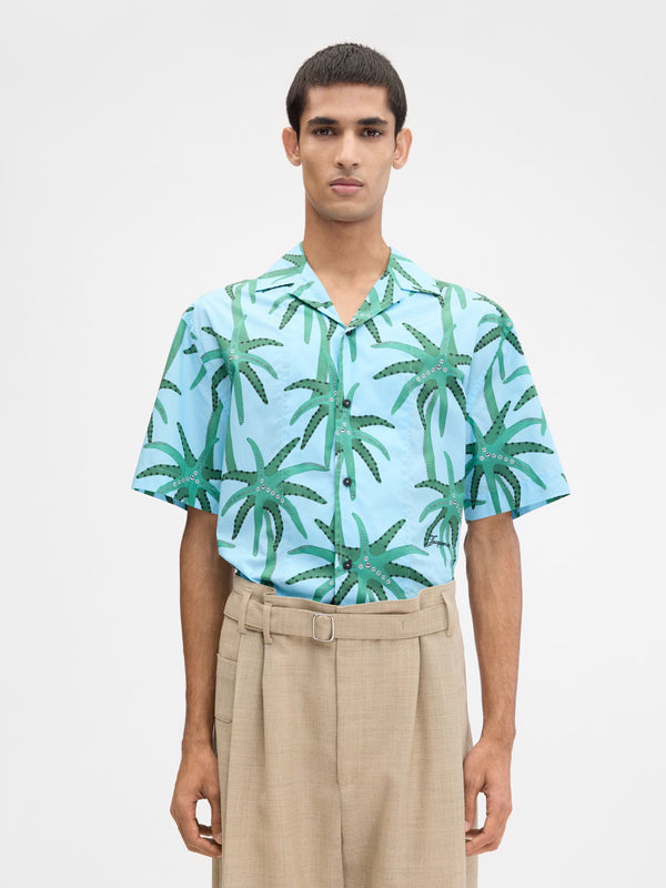 sportivo store Le Chemise Jean Print Palmtrees Star Blue/ Green
