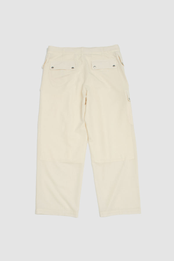Sportivo Store Light Cotton Wool Viyella Cargo Pants Ivory White