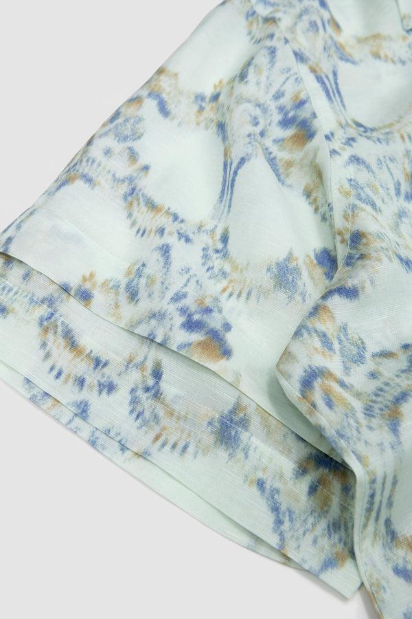 Sportivo Store Lotus Bowling Shirt Pale Teal/ Olive/ Lavender