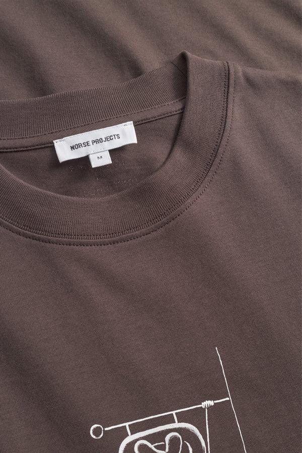 Sportivo Store Norse X Daniel Frost Baker Ascent Print T-Shirt Seal Brown