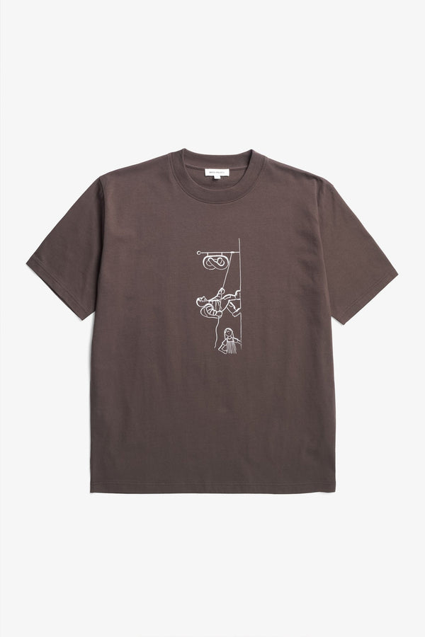 sportivo store Norse x Daniel Frost Baker Ascent Print T-Shirt Seal Brown