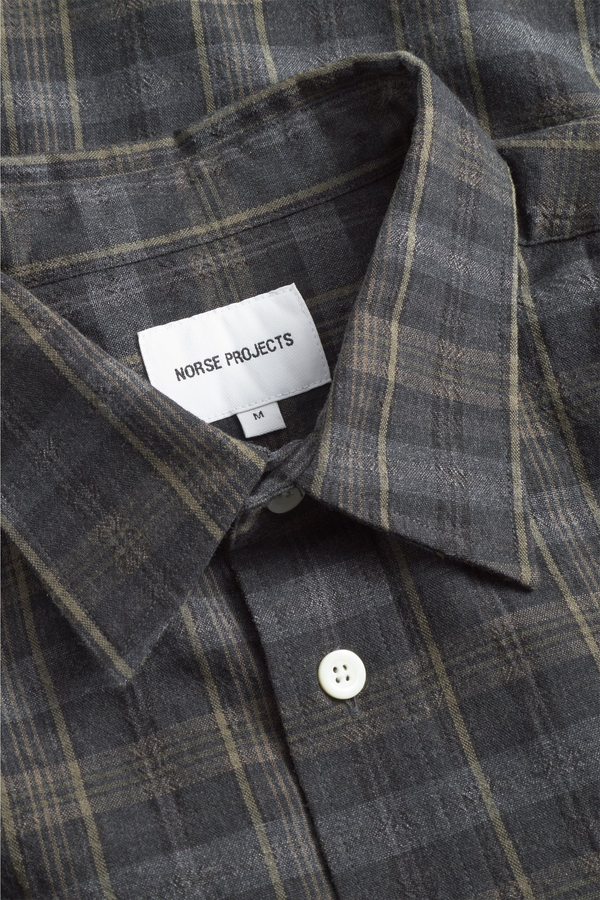 Sportivo Store Ole Oversized Wool Check Shirt Charcoal Grey
