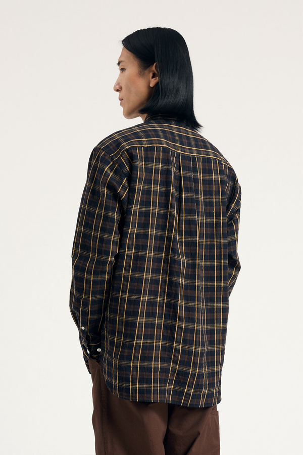 Sportivo Store Ole Oversized Wool Check Shirt Dark Navy Check
