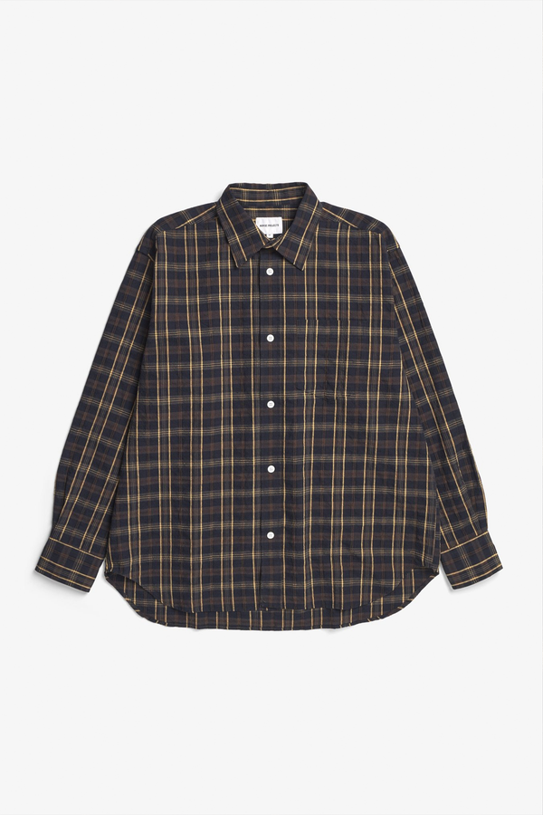 Sportivo Store Ole Oversized Wool Check Shirt Dark Navy Check