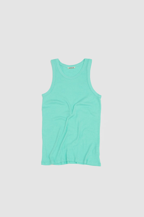 sportivo store Organic Soft Rib Tank Top Aqua Green