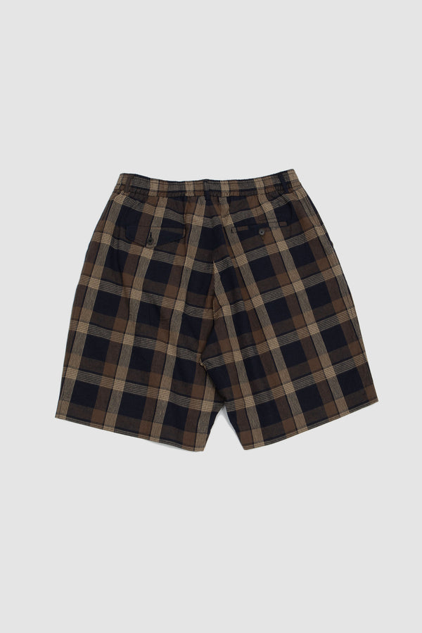 Sportivo Store Pleated Lincot Big Check Track Short Navy/ Brown