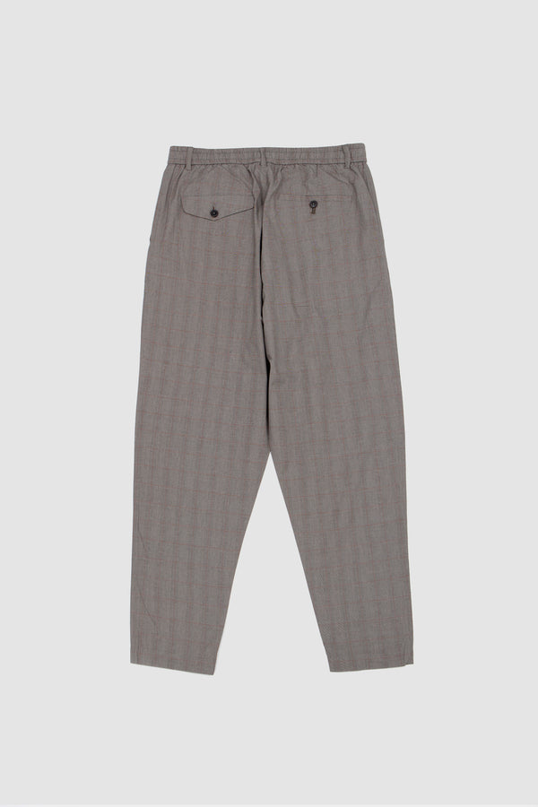 Sportivo Store Pleated Track Pant Wales Glen Check Grey Brown