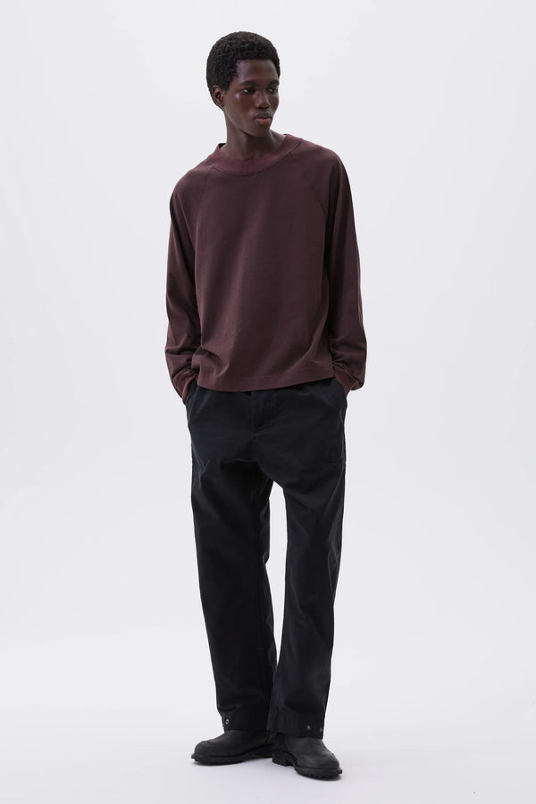 sportivo store Press Stud Trousers Double Twisted Cotton Canvas Black