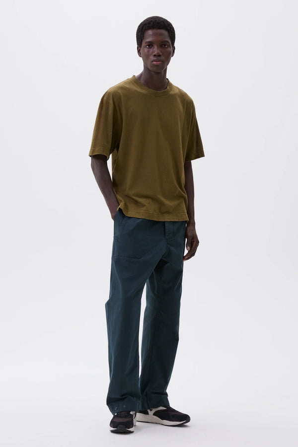 sportivo store Press Stud Trousers Double Twisted Cotton Canvas Petrol