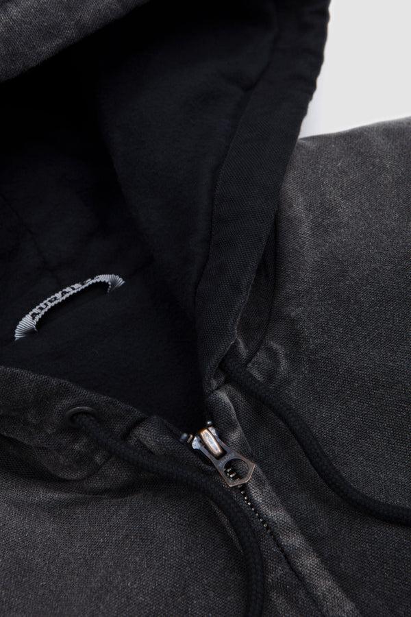 Sportivo Store Product Dyed Cotton Short Zip Parka Black