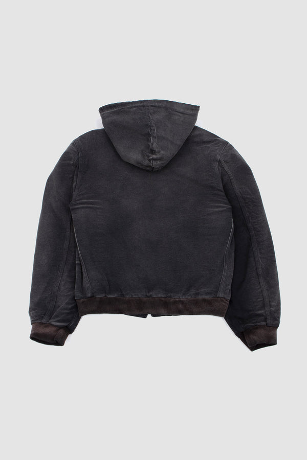 Sportivo Store Product Dyed Cotton Short Zip Parka Black