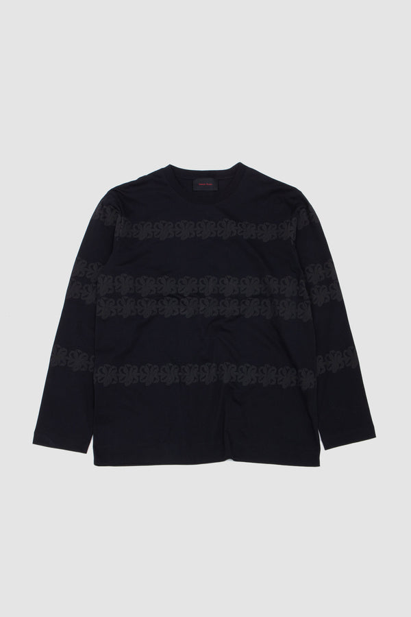 sportivo store Ribbon Daisy Chain Print T-Shirt Black/ Black