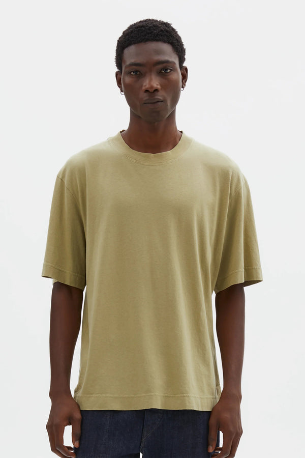 sportivo store Simple T-Shirt Organic Cotton Linen Jersey Pale Green